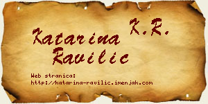 Katarina Ravilić vizit kartica